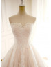 Strapless Sweetheart Neck Ivory Lace Wedding Dress